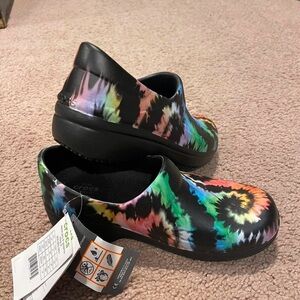 CROCS Multi-colored tie-dye clogs